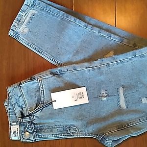 Size 0 High Rise Brand New Charlotte Russe Faded Denim Jeans